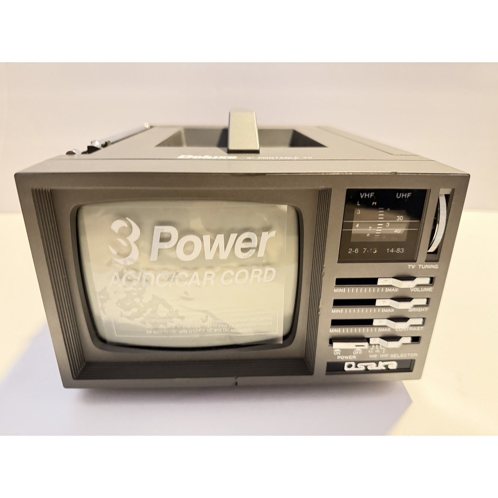Vintage Osaka KTV-1010 Portable 5" B&W CRT TV 1985 Korea Untested Retro Untested